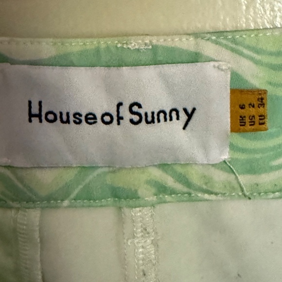 House Of Sunny Paradise Party Flare Leg Pants Green Size 2 - Picture 14 of 16